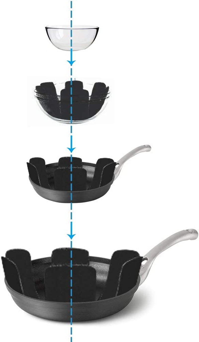 Pots and Pans Protectors, Set of 12 and 3 Different Size, Black Pot Dividers Pads/Stacking Pan Protectors/Pan Separators Pads for Protecting and Separating Pots and Pans