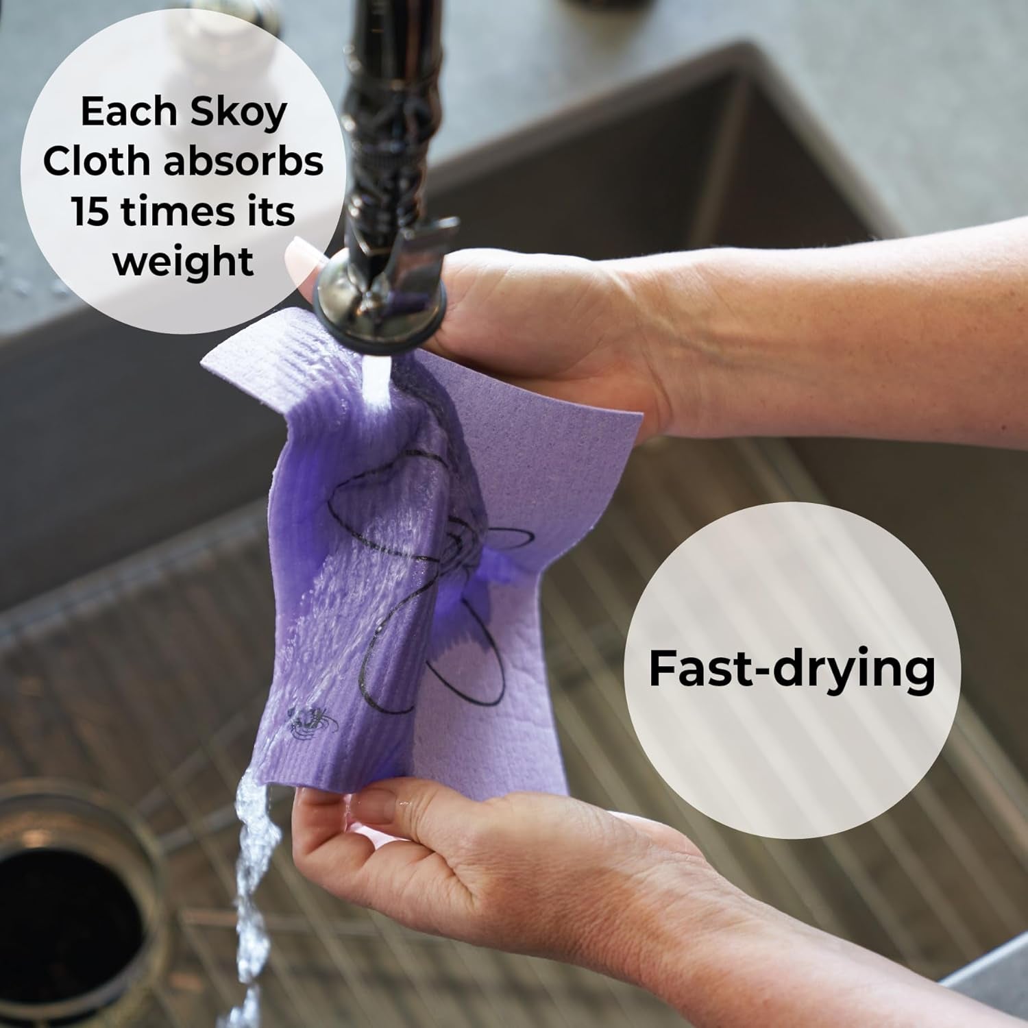 Cloth, 8-Pack Versatile Swedish Dishcloths for Kitchen and Household Use, Reusable Cleaning Cloths, Planet-Friendly, Dishwasher and Dryer-Safe, Assorted Colors