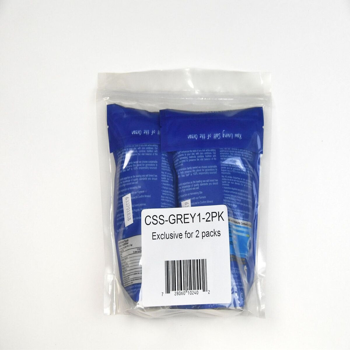 Light Grey  Resealable Bags Â€“ Additive-Free, Delicious Sea Salt, Perfect for Cooking, Baking and More - Gluten-Free, Non-Gmo Verified, Kosher and Paleo-Friendly, 16 Ounce (Pack of 2)